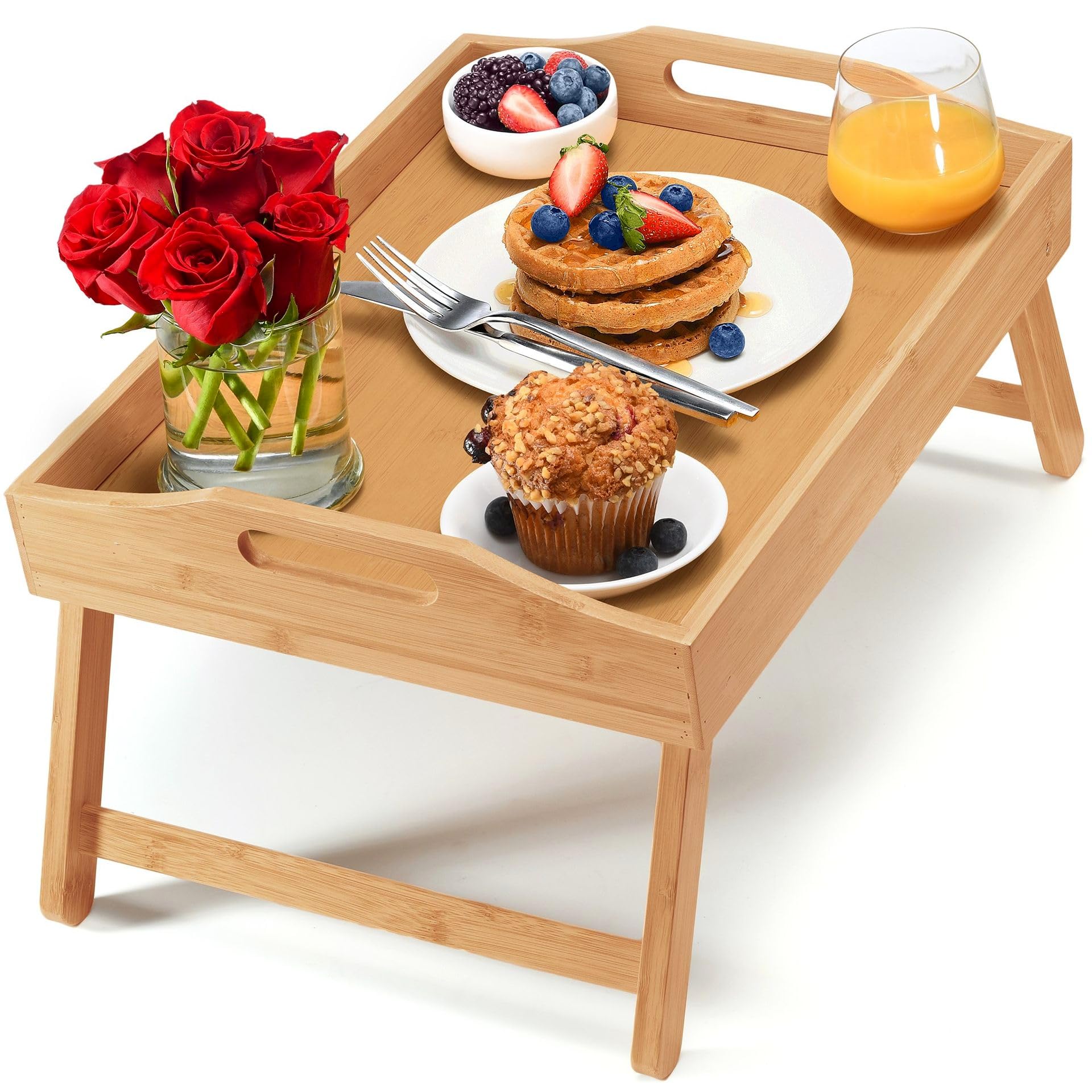 HOME IT Bed Table Tray surface measures 18x12 inches for compact use.