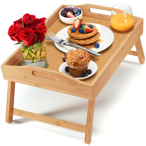 HOME IT Bed Table Tray surface measures 18x12 inches for compact use.