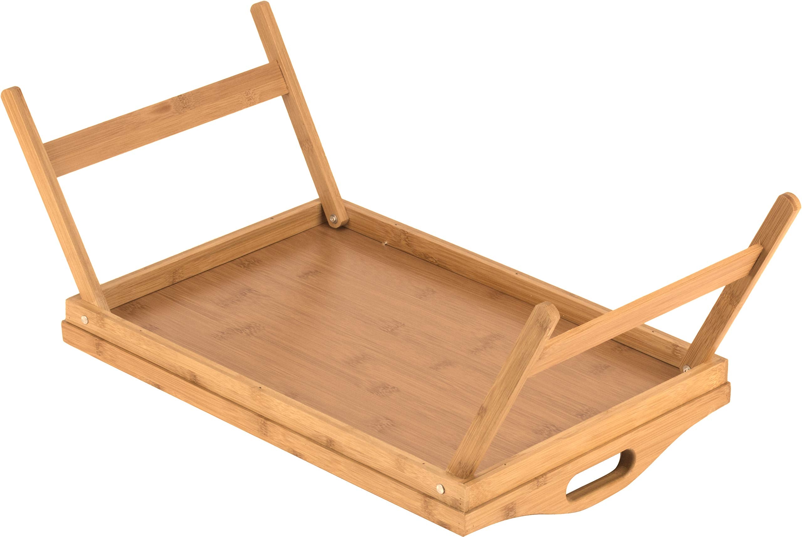 HOME IT Bed Table Tray durable bamboo construction for lasting stability.