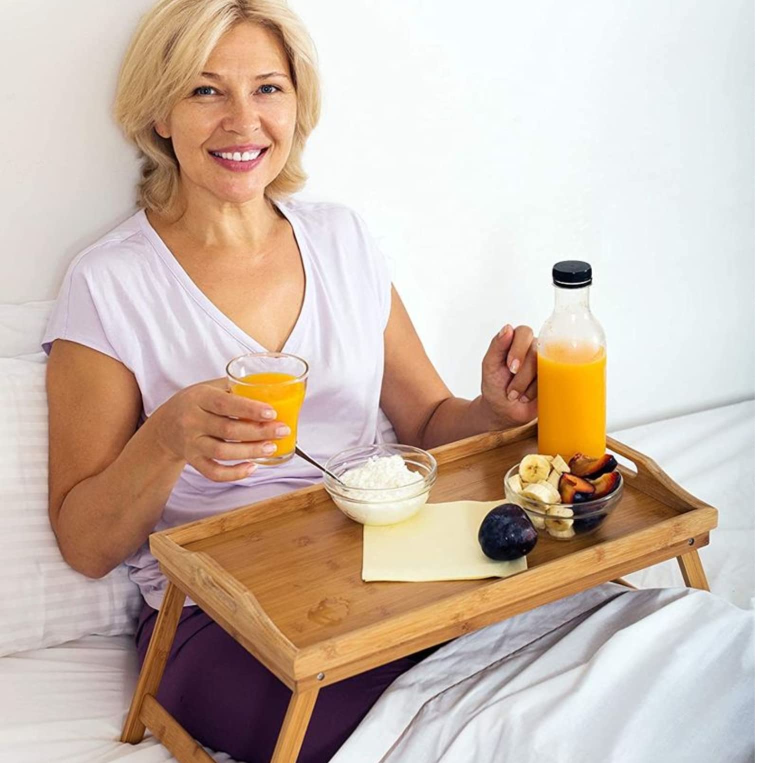 HOME IT Bed Table Tray used as a laptop desk for flexible work at home.
