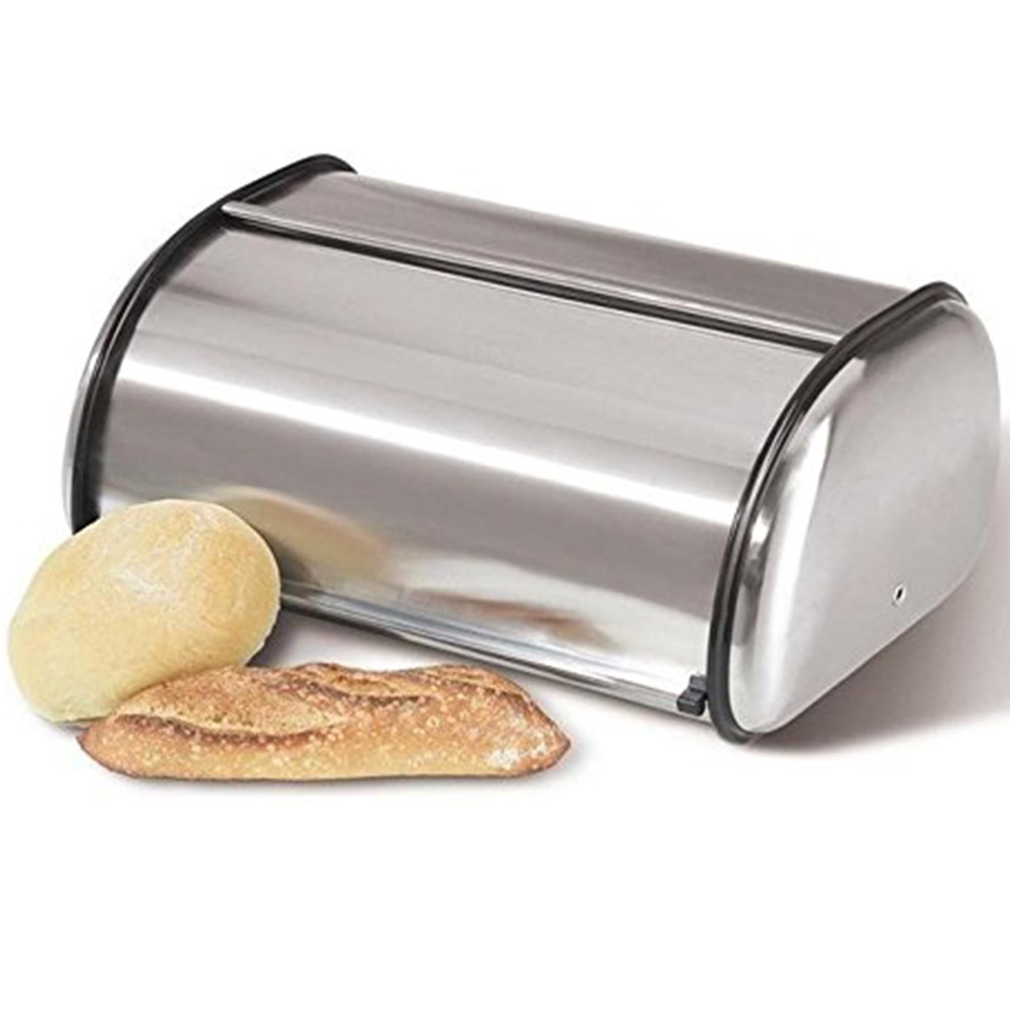 HOME IT brushed steel bread bin with clean lines to match modern kitchens