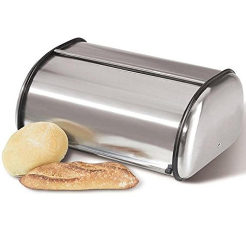 HOME IT brushed steel bread bin with clean lines to match modern kitchens