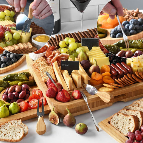 HOME IT ceramic bowls accompany dips and fruit, adding color and variety