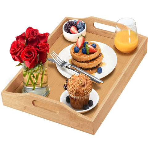 HOME IT tray with large handles for easy carrying and versatile serving.