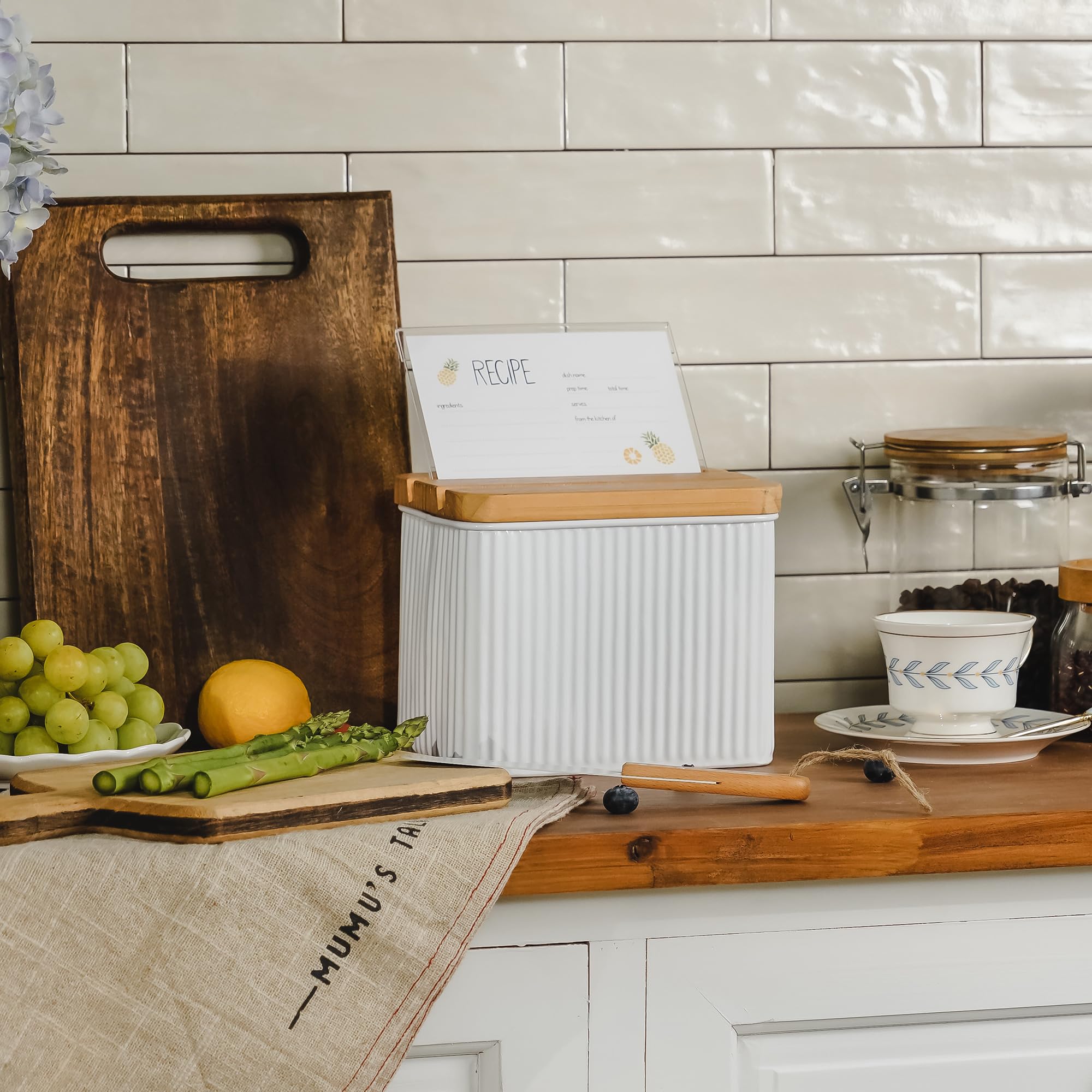 HOME PALETTE on a kitchen counter demonstrates organized, accessible recipe storage.