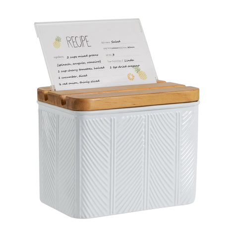 HOME PALETTE recipe box with cards and dividers for quick lookup on the counter
