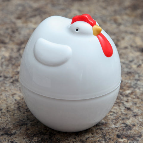 Home-X microwave chicken design egg boiler with domed lid for even steam cooking.