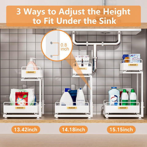 HOMEAILIE L-shaped design fits tight corners under sinks and vanities.