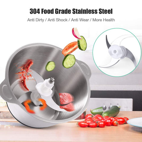 Homeasy food processor 2L bowl handles meat, vegetables, and fruits with ease.