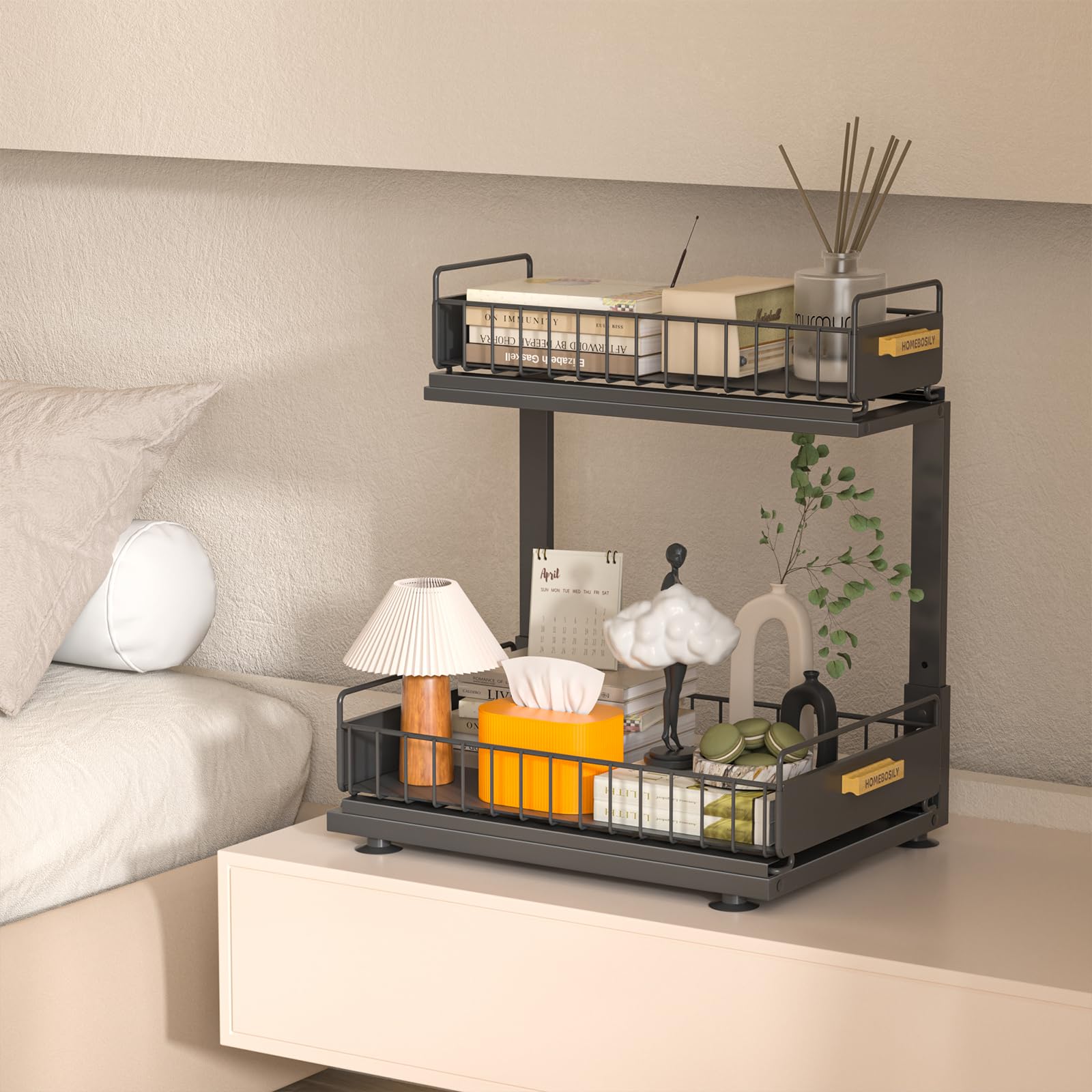 HOMEBOSILY sturdy metal frame with powder coating for lasting use.