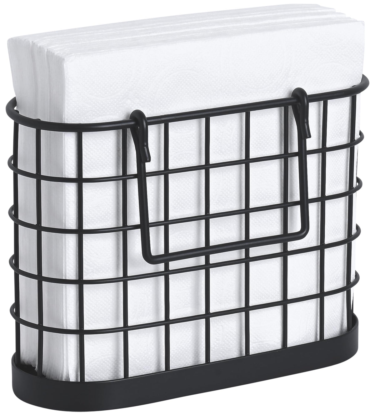 HOMECLASS6 black napkin holder on table for easy access during meals.