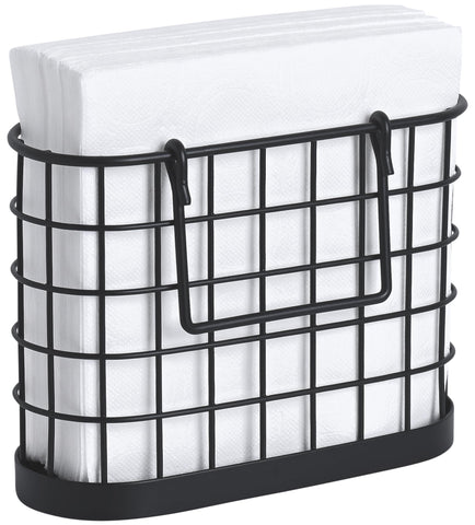 HOMECLASS6 black napkin holder on table for easy access during meals.