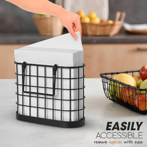 HOMECLASS6 farmhouse-style napkin holder enhances kitchen counter decor and organization.