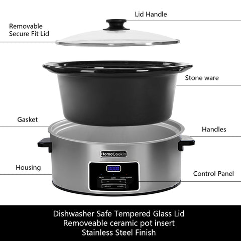 HOMECOOKIN dishwashers-safe pot insert simplifies cleanup after cooking.