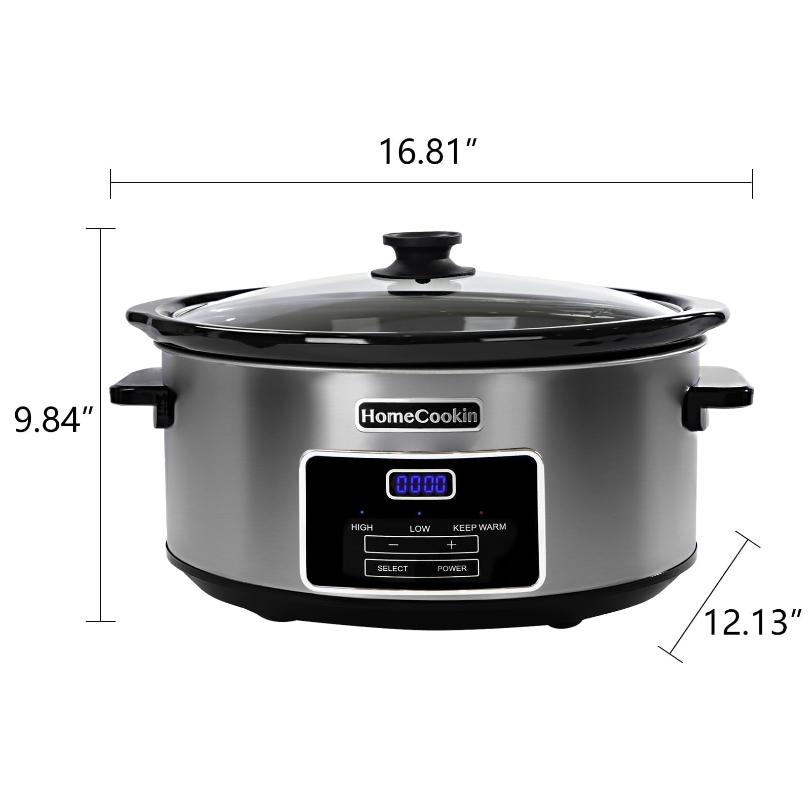 HOMECOOKIN glass lid helps lock in moisture for flavorful meals.