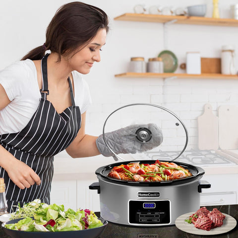 HOMECOOKIN keep-warm function maintains serving temperature for busy evenings.