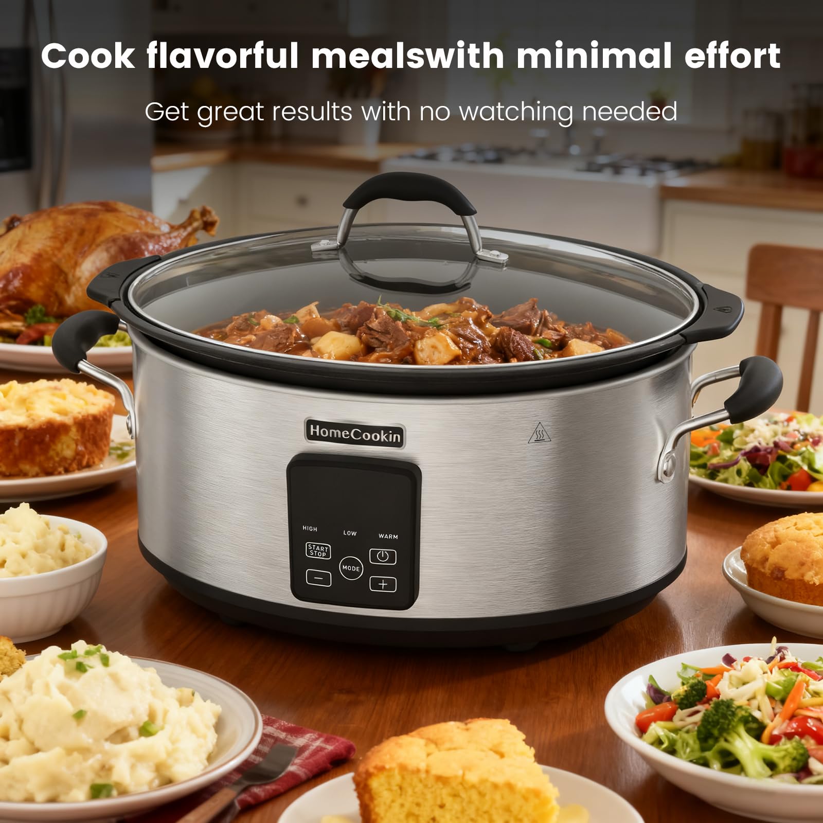 HOMECOOKIN keeps meals warm for gatherings without constant monitoring.