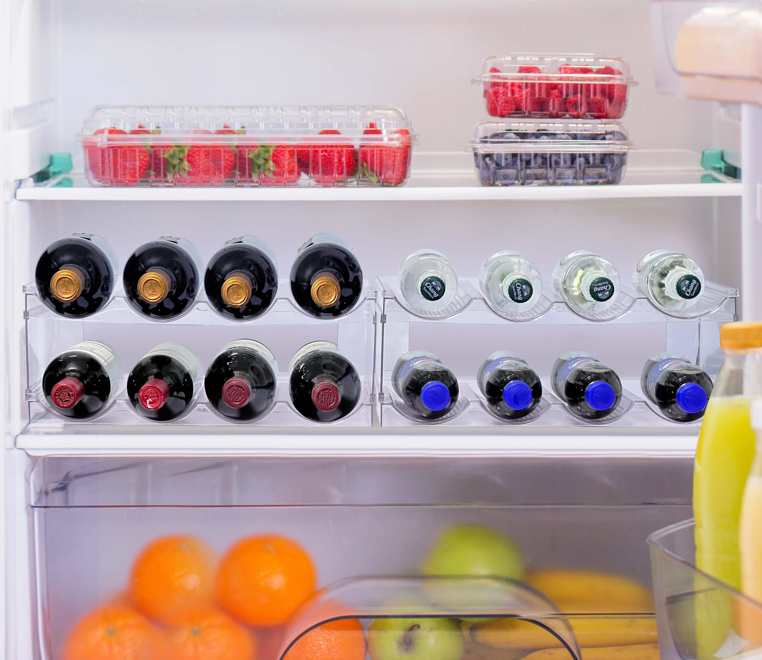 Homecor compact rack keeps countertops tidy and bottles organized.