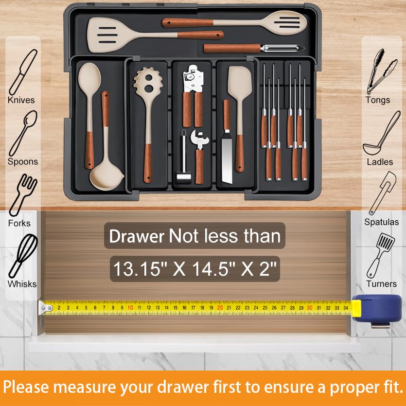 Homecor organizer in-drawer setup showcases tidy, accessible utensils.