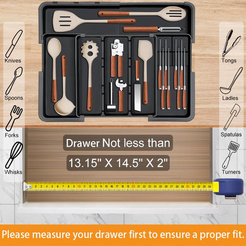 Homecor organizer in-drawer setup showcases tidy, accessible utensils.