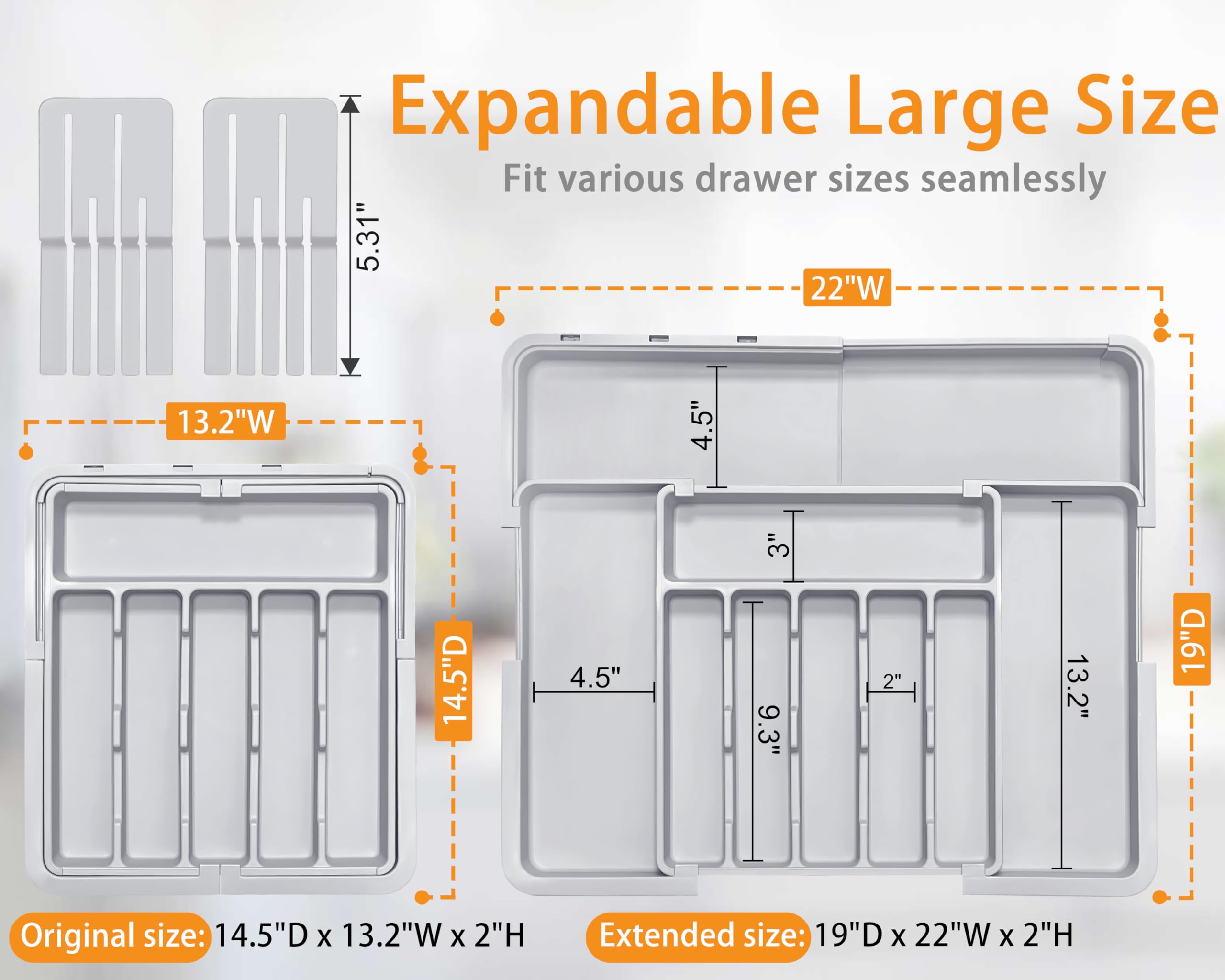 Homecor knife block inserts keep blades safe and accessible in a tidy drawer.