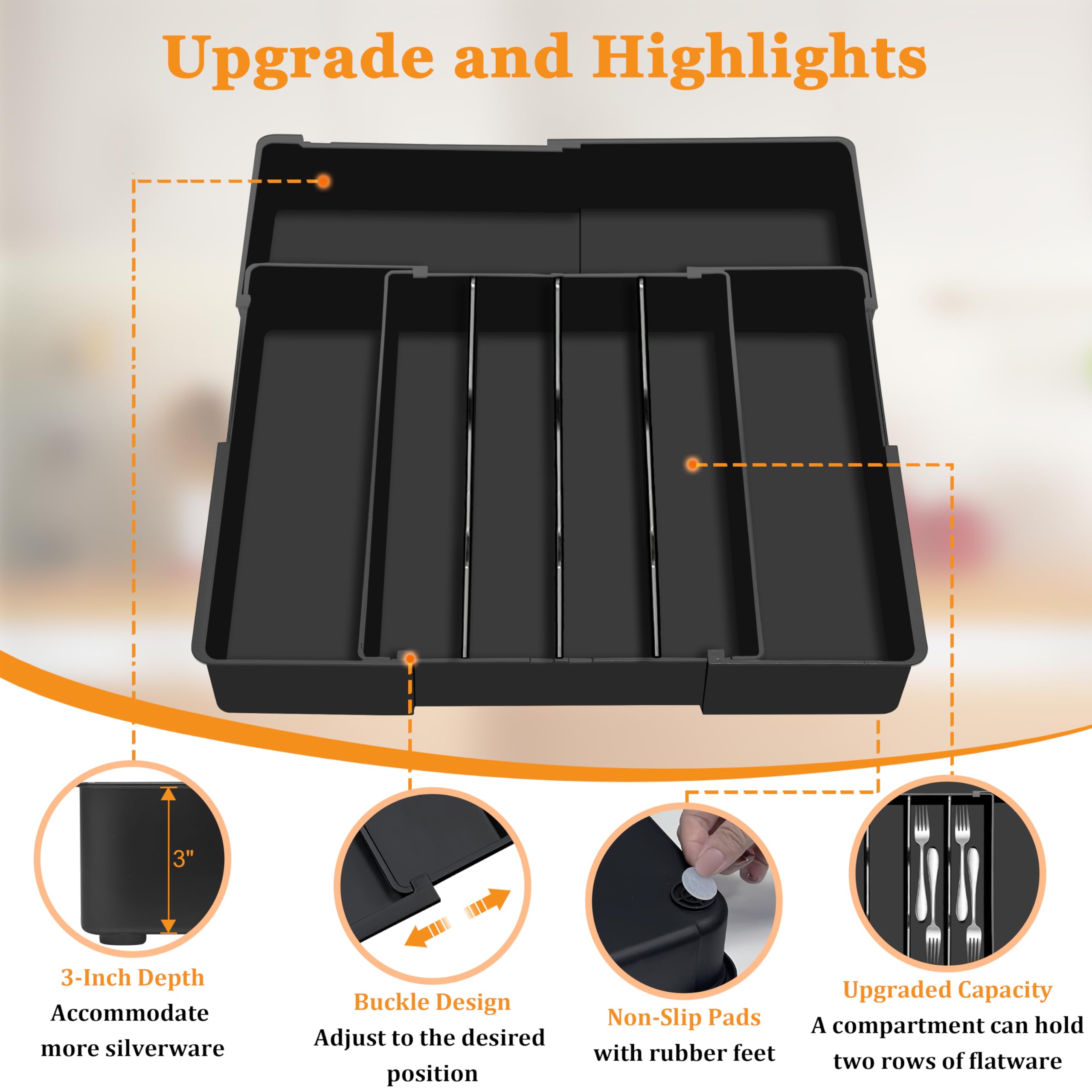 Homecor silverware organizer easy setup saves time with no assembly.