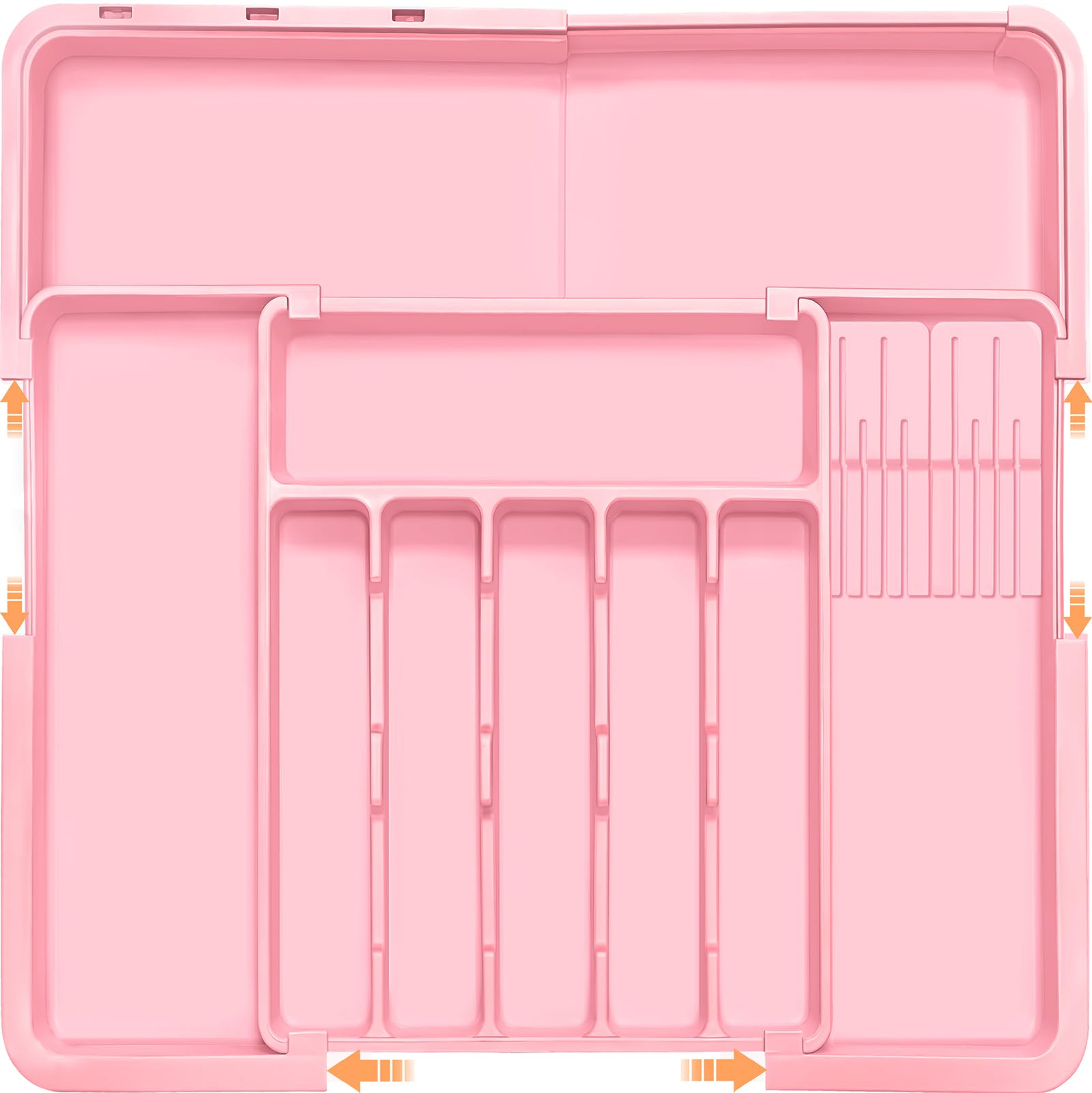 Homecor expandable silverware organizer left panel in pink keeps drawers neat and accessible