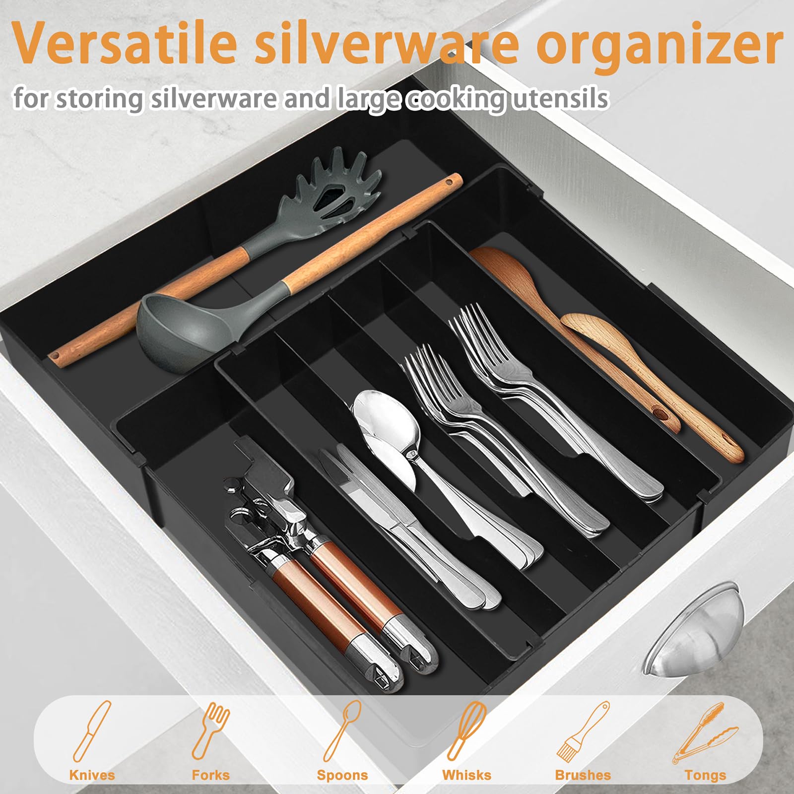 Homecor silverware organizer modular dividers help create precise compartments.