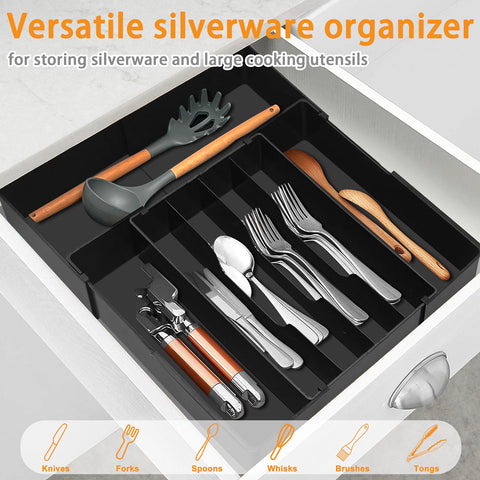 Homecor silverware organizer modular dividers help create precise compartments.