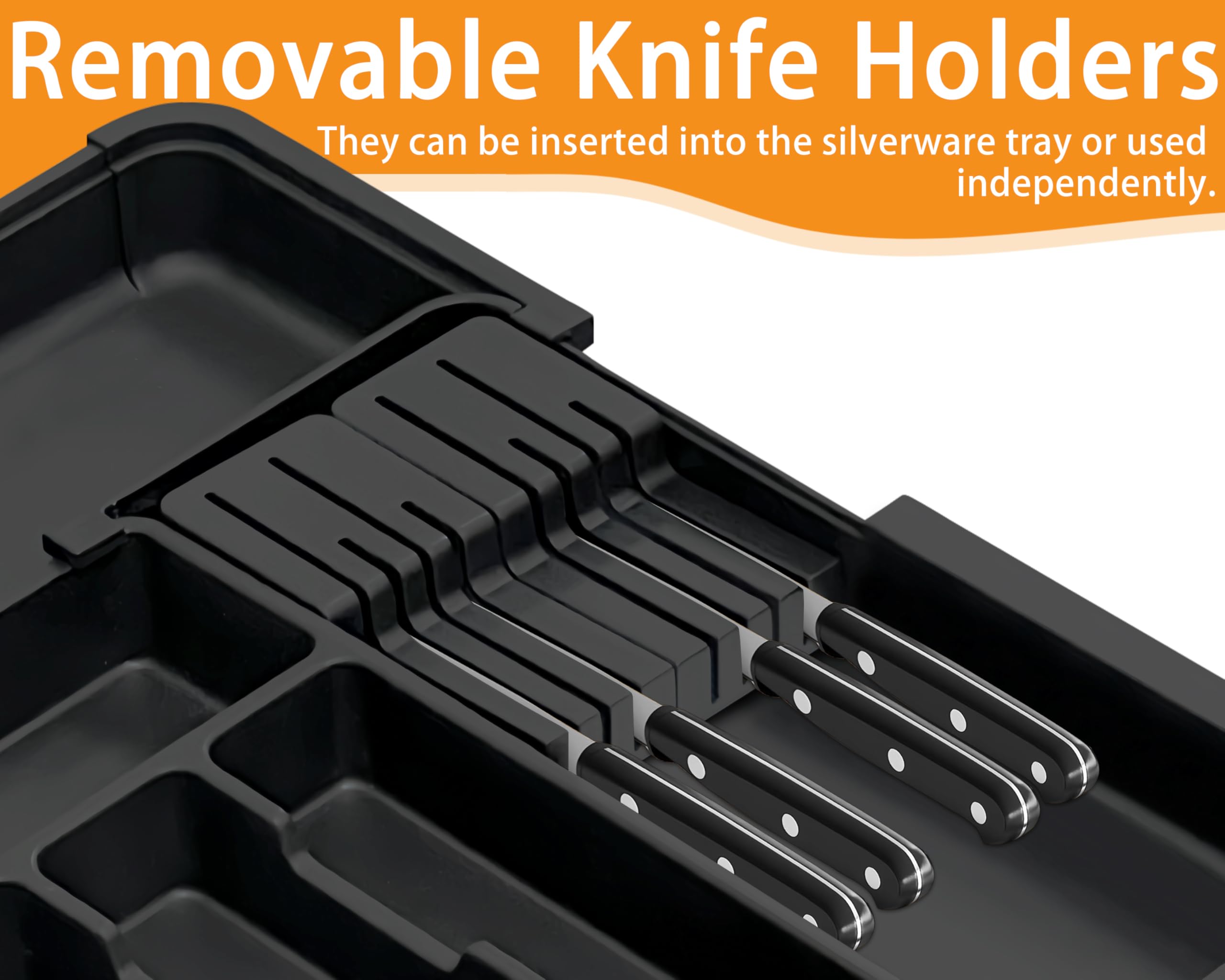 Homecor nine-compartment design maximizes organization for flatware and small tools.