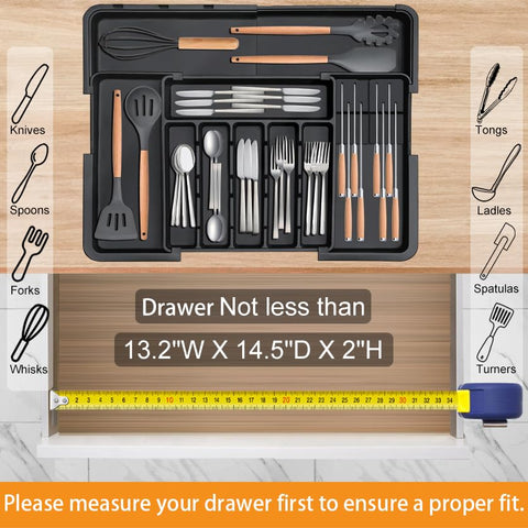 Homecor right panel extension provides additional slots for utensils.