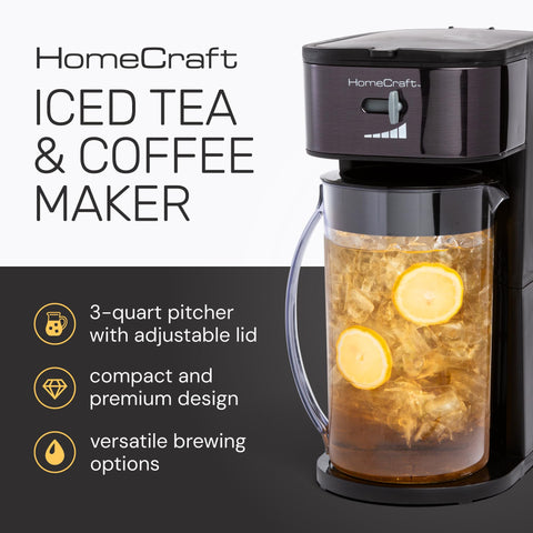 Homecraft 3-Quart iced coffee pitcher ready for serving or chilling in the fridge