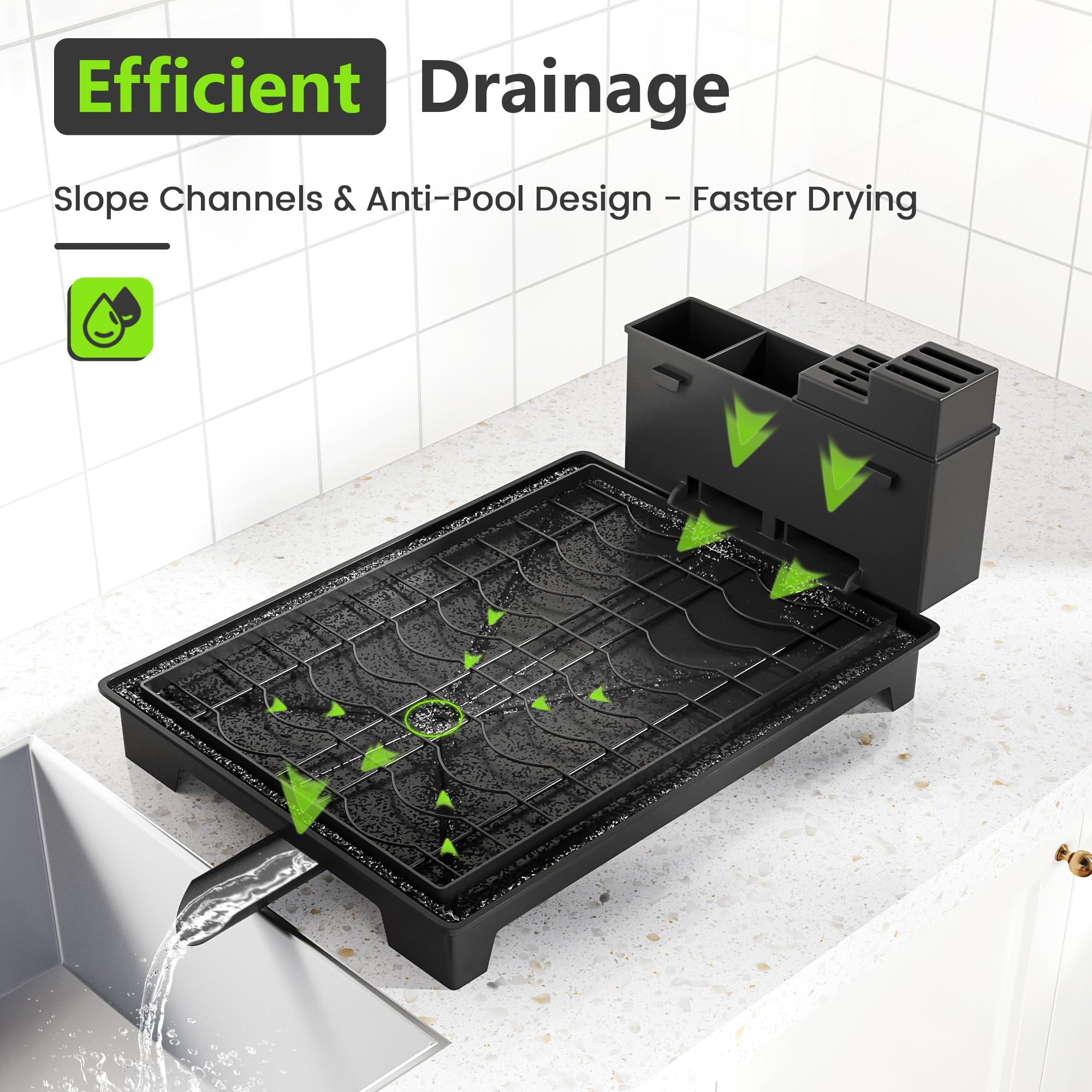 HomeCurated Drainboard drains water into the sink, keeping counters dry