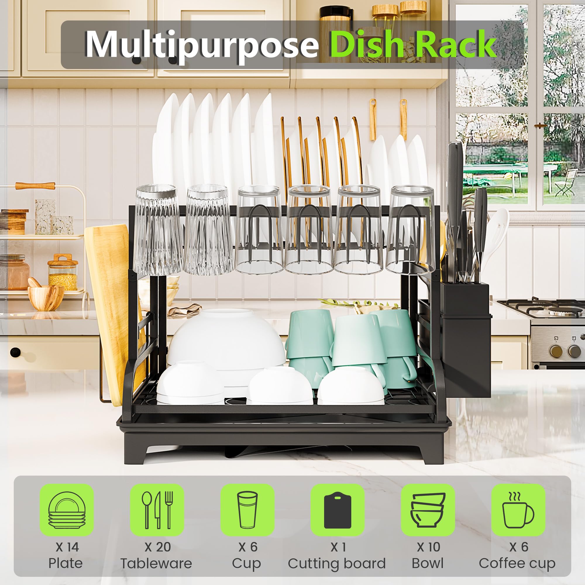 HomeCurated Stainless Steel Rack with rustproof coating supports heavy items