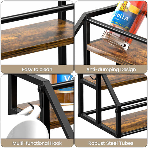 Homedawn wooden and iron design blends rustic charm with reliable support.