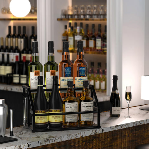 Homedawn bottle organization showcasing neat syrup arrangement