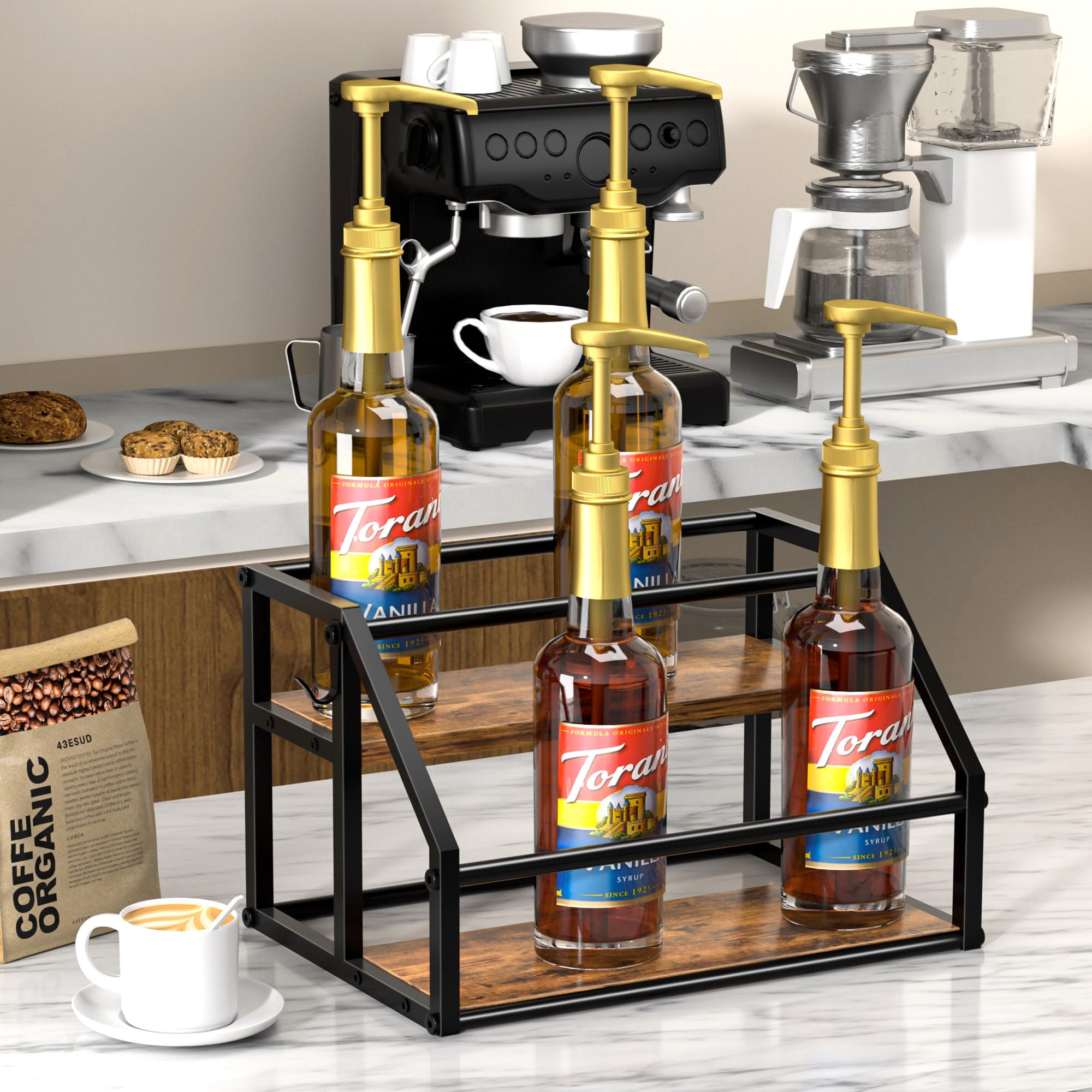 Homedawn rustic finish complements home bars and cafes while staying practical.