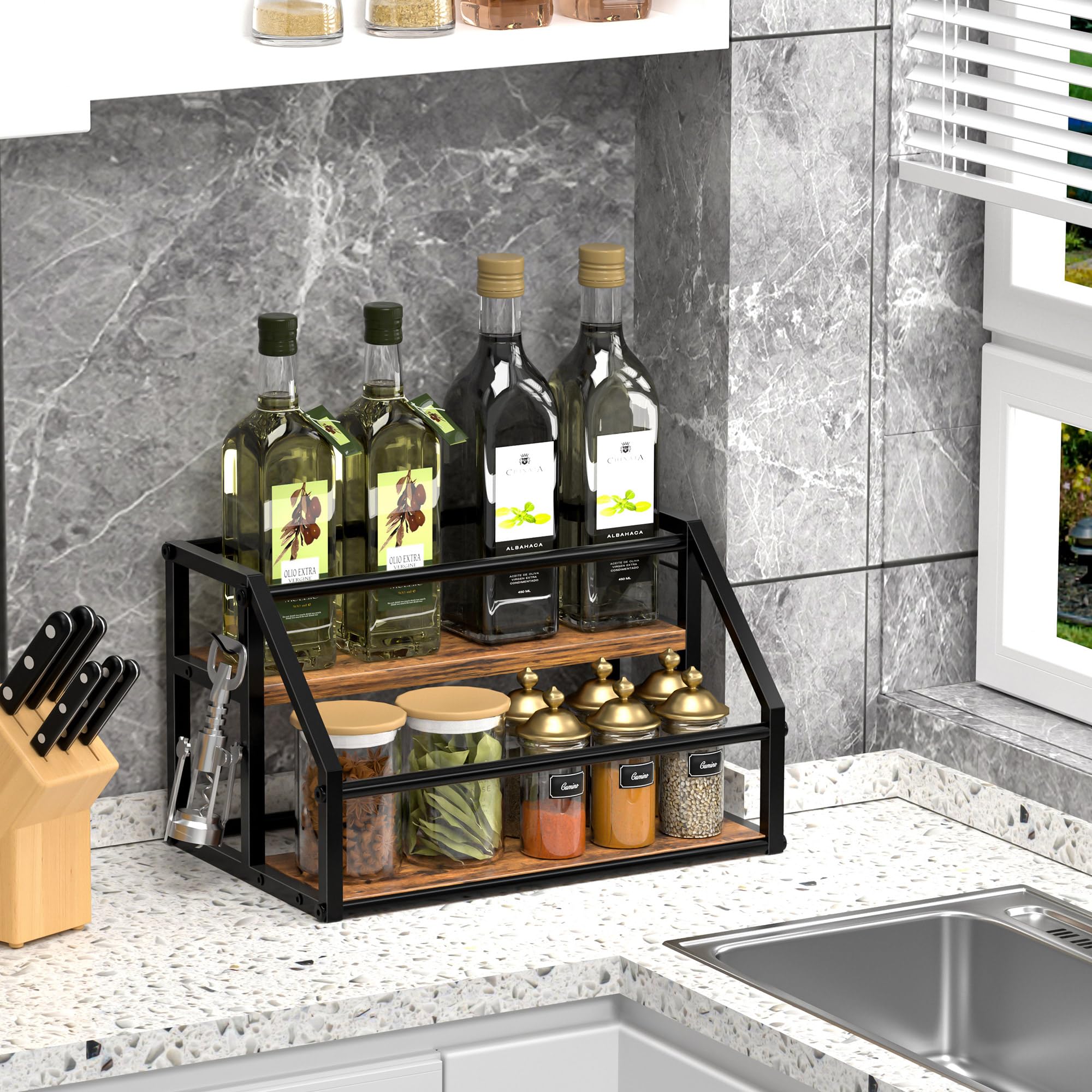 Homedawn feature includes DIY hooks for utensils and towels.