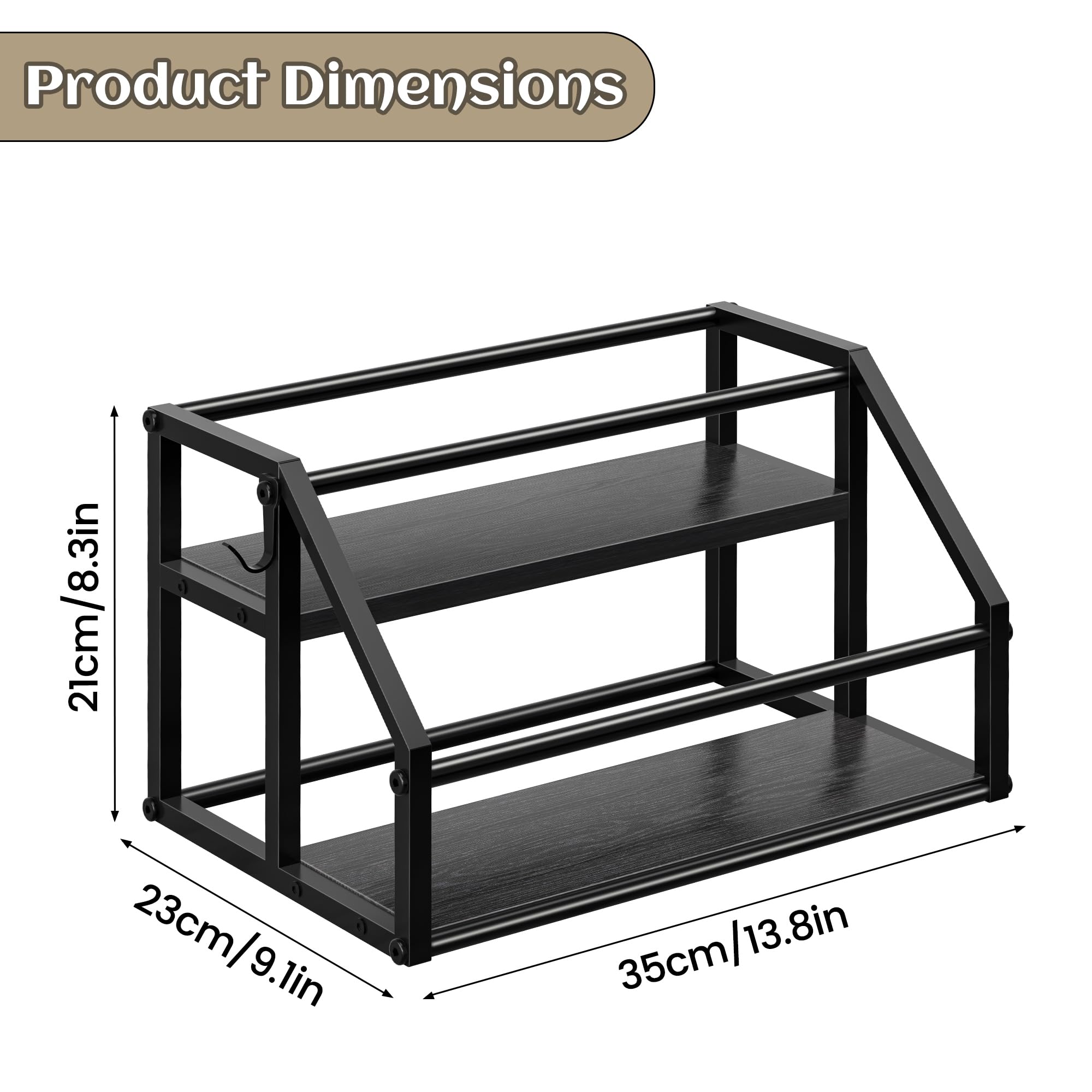Homedawn two-tier design saving counter space in a cafe setup