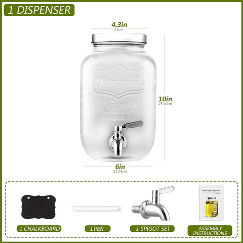 HomeFeel durable glass beverage jar ideal for juice, tea, or lemonade