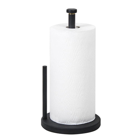 HOMEFELIZ black paper towel holder with weighted base for stability.