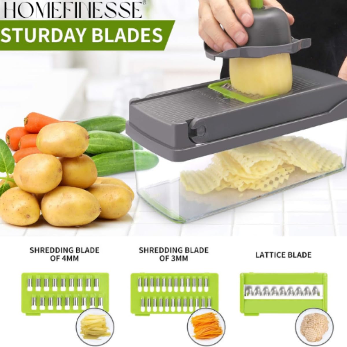 HOMEFINESSE julienne blade for tidy matchstick vegetables.