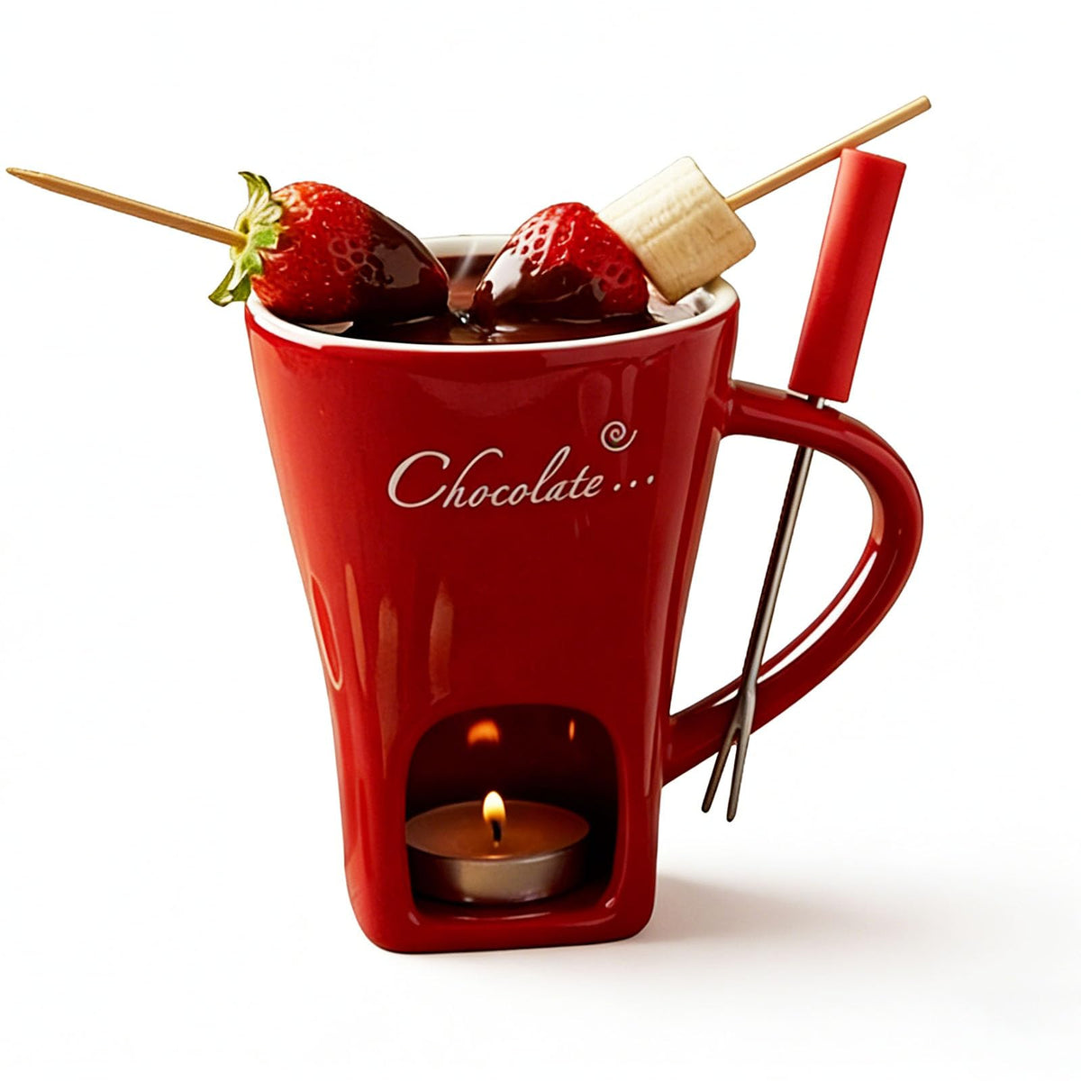 HOMEFISH chocolate fondue mug ceramic 130ml for quick melts at home