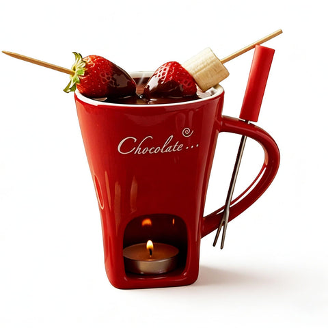 HOMEFISH chocolate fondue mug ceramic 130ml for quick melts at home