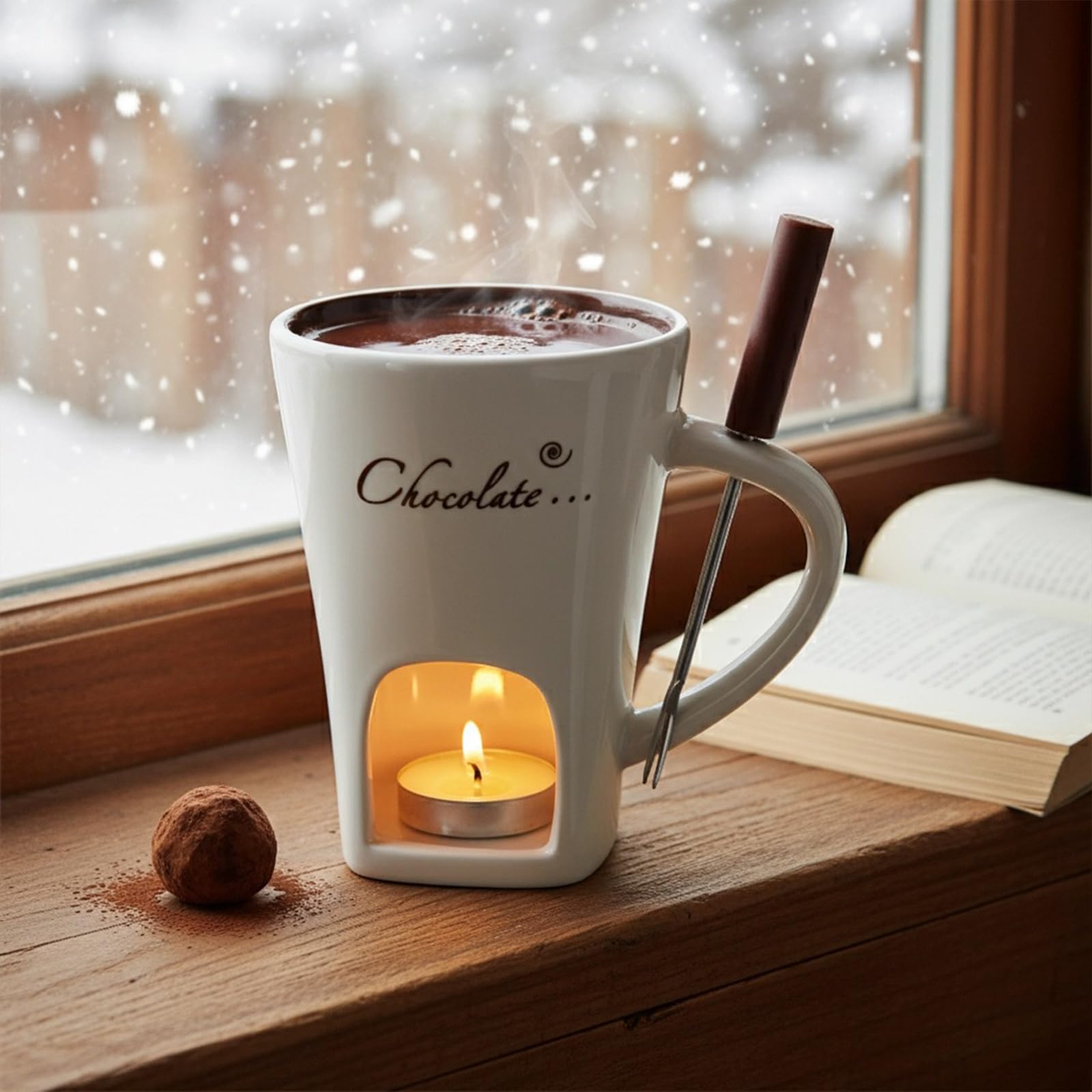 HOMEFISH fondue forks included with mug for easy dipping