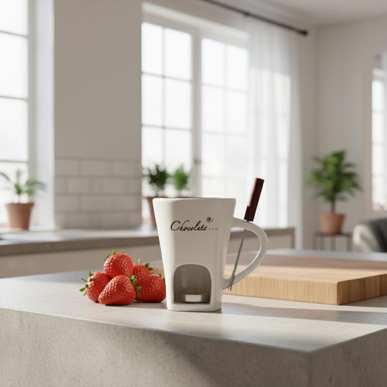 HOMEFISH party-friendly fondue mug set for picnics and celebrations