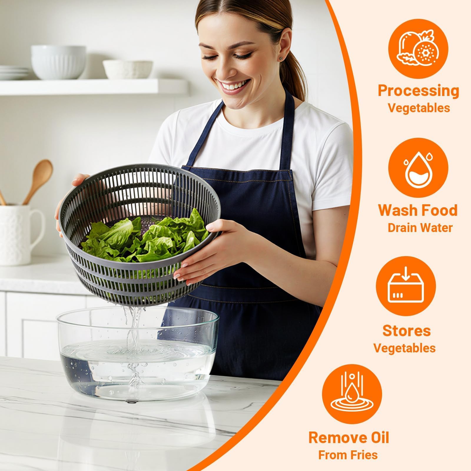 HomeHacks non-slip bottom keeps the spinner steady on countertops