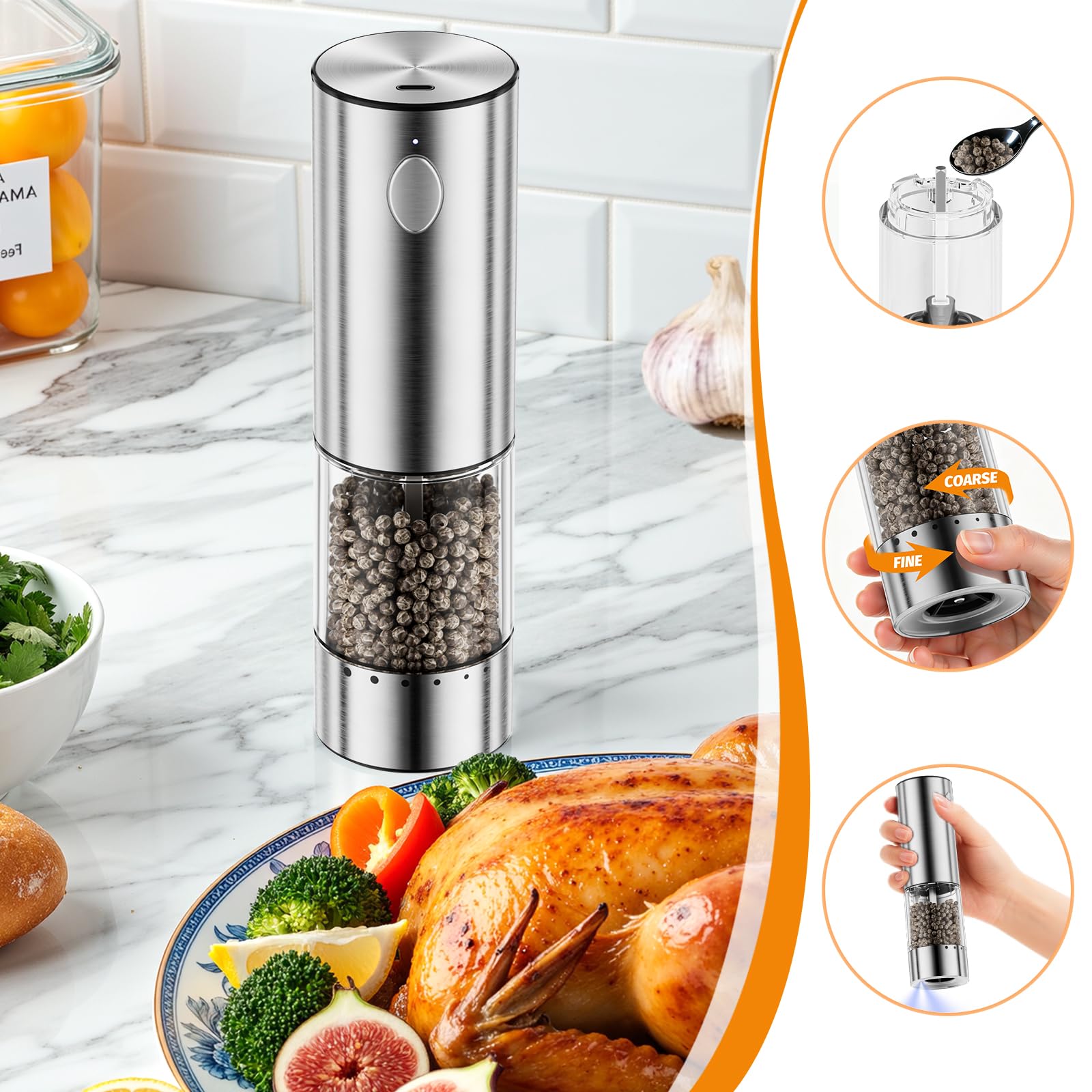 HomeHacks transparent hopper lets you see spice levels at a glance.