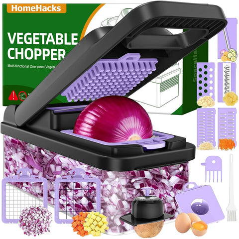 HomeHacks 12-in-1 vegetable chopper dicer for fast, uniform prep.