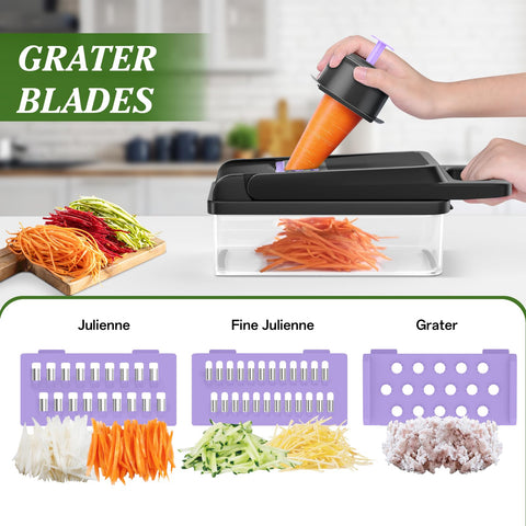 HomeHacks chopper grater in action enables quick cheese and vegetable grating.